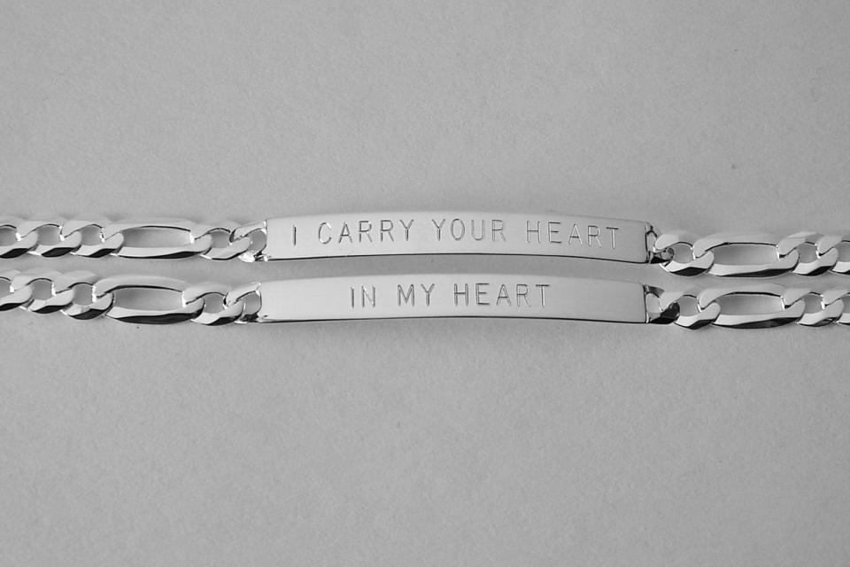 Custom Engraved Personalized Sterling Silver Lightweight 7 Inch Slim ID Bracelet - Hand Engraved