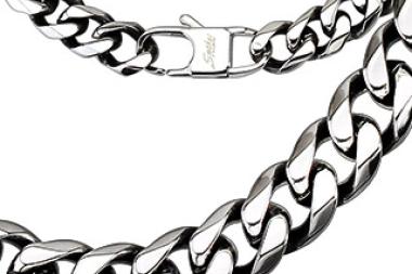 Stainless Steel Designer Heavy Curb Link Chain Necklace 24 Inch Length