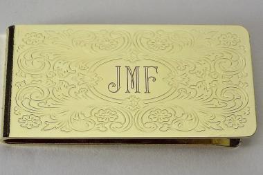 Select Gifts APS Band Money Clip Gold-tone 55mm wide Gold-tone Plated Engraved Personalised Box