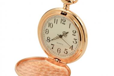 Personalized Pocket Watch Custom Engraved Rose Gold Color Quartz Pocket Watch with White Dial - Hand Engraved