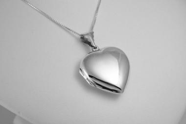 Custom Engraved Locket Personalized Sterling Silver Large Rounded Heart Locket 1 Inch  - Hand Engraved