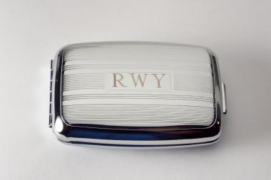Personalized Pill Box Custom Engraved Stylish Linear Design Two Compartment -Hand Engraved