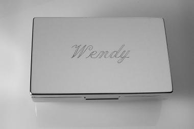 Engraved Double Lipstick Case Personalized Custom with Inside Mirror  - Hand Engraved