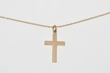 Personalized Custom Engraved Small Gold Filled Cross Pendant - Hand Engraved